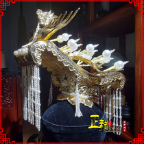 Zhenglong Opera Costume Clear Rhyme Womens Flat Top Crown Peking Opera Martial Arts Opera Martial Arts Drama Dot silk Day Moon Crown Armors Yu Ji