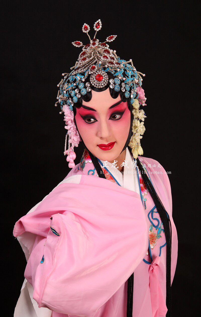 正龙戏装 戏曲头饰化妆用品戏曲头面泡子旦角化妆头饰 仿点绸泡子_双