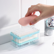 Multifunctional soap sparkling box free hand rubbing roller toilet soap box drain shelf new belt cover creative home