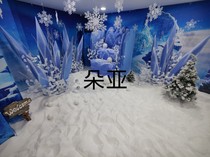 Photo props for children in large ice and snow