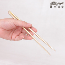  Pure copper chopsticks plus thick heart brass chopsticks Imported from India copper tableware pure hand-cast hotel household Kuaizi