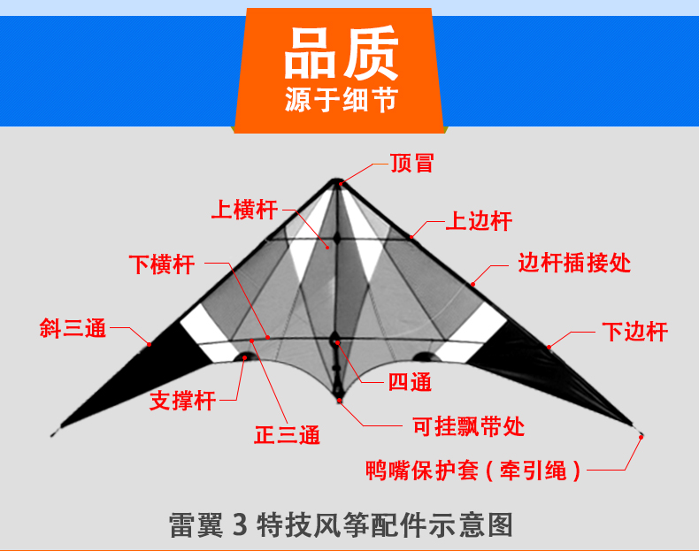 鹰形风筝怎么组装图解图片