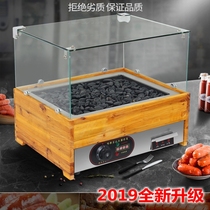 Rectangular stone sausage with glass cover Rectangular stone Alishan stone sausage hot dog oven 2021