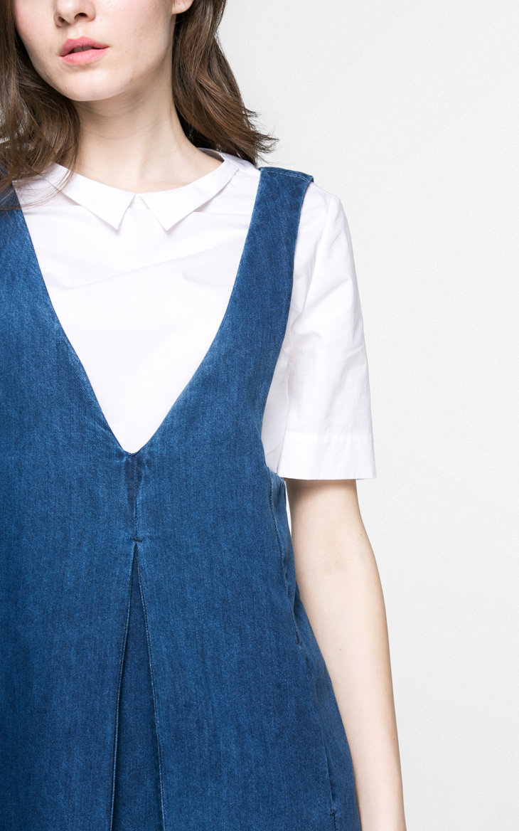 [2件9折]veromoda背带纯棉牛仔牛仔裙女-316342002