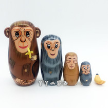 () Five Floors Monkey Eat Banana Russian Sets Dolls Craft Gift Toys Christmas Gifts Swing Accessories