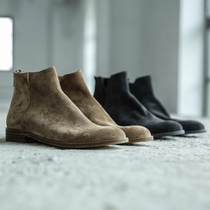 Autumn and winter new original leather thick-soled desert boots mens vintage Chelsea mens boots comfortable gentleman mens shoes