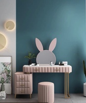 Bedroom net red ins wind dresser table Modern simple small storage cabinet One-piece light luxury girl multi-function stool