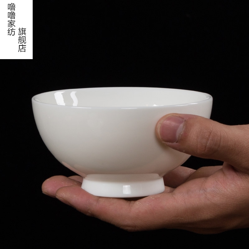 Suet jade bowls plate suit to use household tableware light key-2 luxury Nordic web celebrity dehua white porcelain bowl combination of high - grade