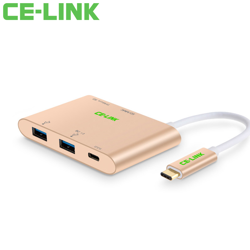 celink Type-C分线器可充电12寸MacBook转usb3.0HUB+高速SD读卡器产品展示图1