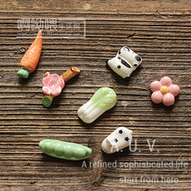 Colorful ceramic cartoon chopsticks shelf creative fruits vegetables animals cute chopsticks slightly flawed table supplies