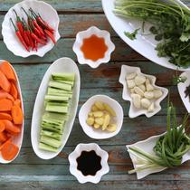 Pure white ceramic plate hotel cold dish side dish small vinegar dish cheese pudding bowl small baking dish