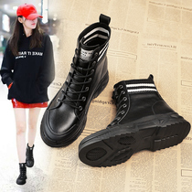 Boots 2020 new female autumn thick-soled Martin boots British fashion ins ins leather wild boots spring and autumn single boots
