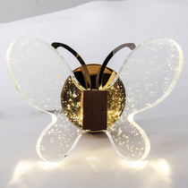 Simple modern living room background wall bedroom bedside bubble crystal wall lamp LED light creative butterfly wall lamp
