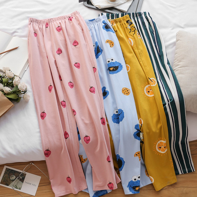 Air-conditioned pajamas women's trousers pure cotton lattice loose summer thin section single-piece modal home size male cotton Air-conditioned pajamas women's trousers pure cotton lattice loose summer thin section single-piece modal home size male cotton