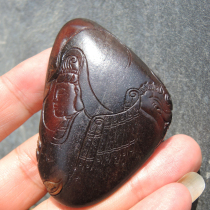 Put the giant leak Yang Xi Nanshi old ripe rare red famous pigeon red red red jade seed material Guanyin handle piece R