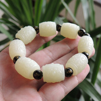 Instant seconds 750 yuan original brand collection grade Xinjiang Qiemo Huangkou antique animal face round bead bracelet explosion loss feedback h