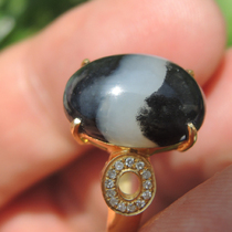 Dialect and Tian Jade Ex-gratia Large Drain only RMB6660 rare sheep fat first-line Tianqing flower seed 18K True drilling ring O