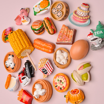 Afternoon tea heart refrigerator sticker 3D three-dimensional simulation food magnet French creative home decoration magnet