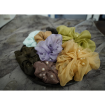 Vegetal Dye Real Silk Gardena Large Intestine Hair Ring Head Rope Hairdresse