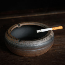 Three-life fireworks Zen Coarse Pottery Ashtrays Ancient Morning Burn and Golden Retro Chinese Style Office Tea Room Tea Room Accessories