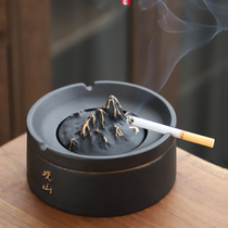 View of the mountain) New Chinese Ashtrays Gift Ceramics Living Room Office Tea Room Snow Eggplant Smoked Tea Duct Accessories