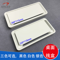 Office desktop threading box conference computer desk decorative cover rectangular plastic flip wire box threading hole cover