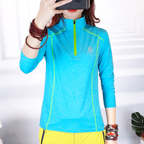 Outdoor sports quick-drying T-shirt womens long-sleeved spring and autumn sweat-absorbing breathable hiking mountaineering quick-drying clothes