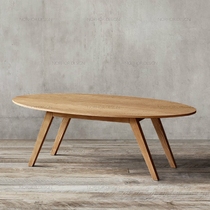 Solid Wood simple Nordic oval coffee table Japanese small apartment modern mash Willow coffee table side furniture
