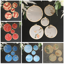 Wedding Embroidery Shed Ink Painting Pendant New Chinese Wedding Ceiling Decoration Chinese Wind Shop Window Circle Iron Art Props