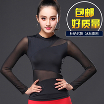 New Latin dance Jacket Women adult mesh long sleeve dance practice clothes Modern Dance Dance Dance autumn
