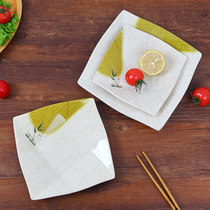 Rich and expensive bamboo imitation porcelain Jiuge disc positive square disc Tetragonal Disc Melamini Dish Fried Rice Pan Creative Dried Fruit Count Heart Tray