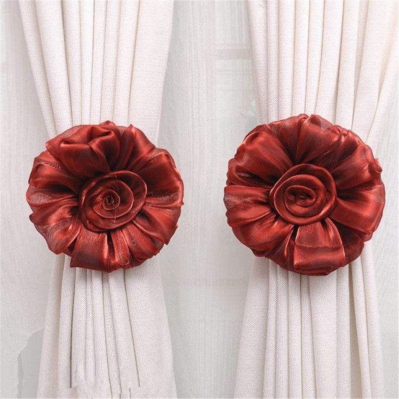 窗帘绑花可爱创意蕾丝绑带一对欧式窗纱线帘绑扣带捆绑扎花绳布艺