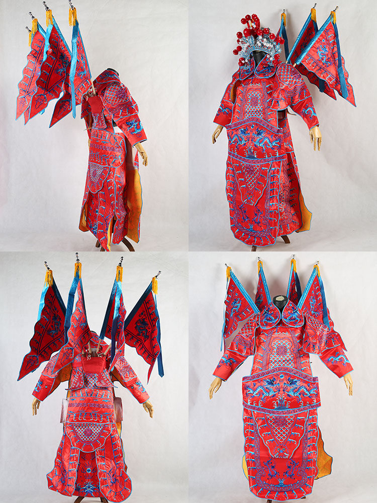 戏曲男靠 京剧豫剧戏剧武生武将将巾戏服服装小生男大靠靠旗