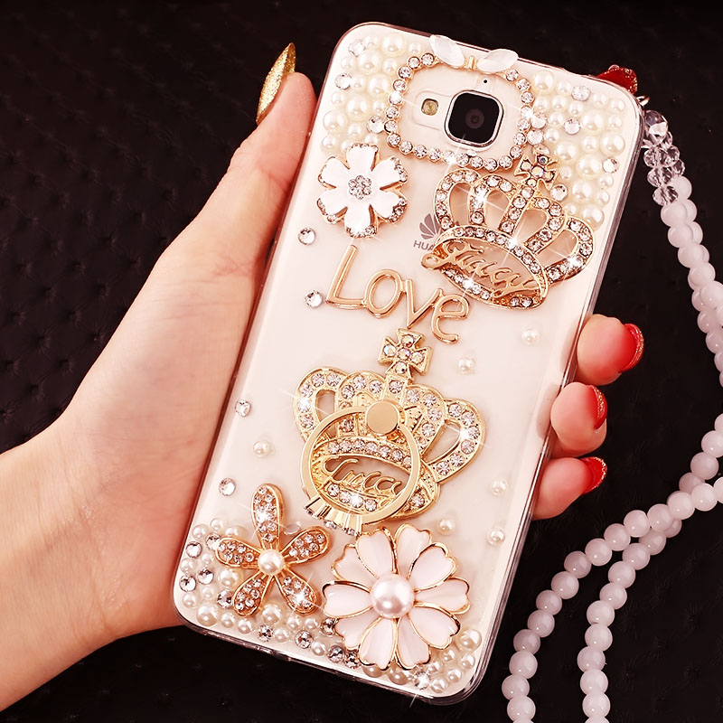 huawei glory 3c mobile phone shell h30t00 protective cover t10/u10 crystal diamond u00 with lanyard l01 transparent soft