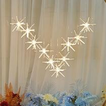 Wedding Celebration Wedding Props Fly Bird Chandelights Sea Urchin Background Warm Light Ceiling Decoration Shop Windows Arrange Round Ball Light Stars lamps