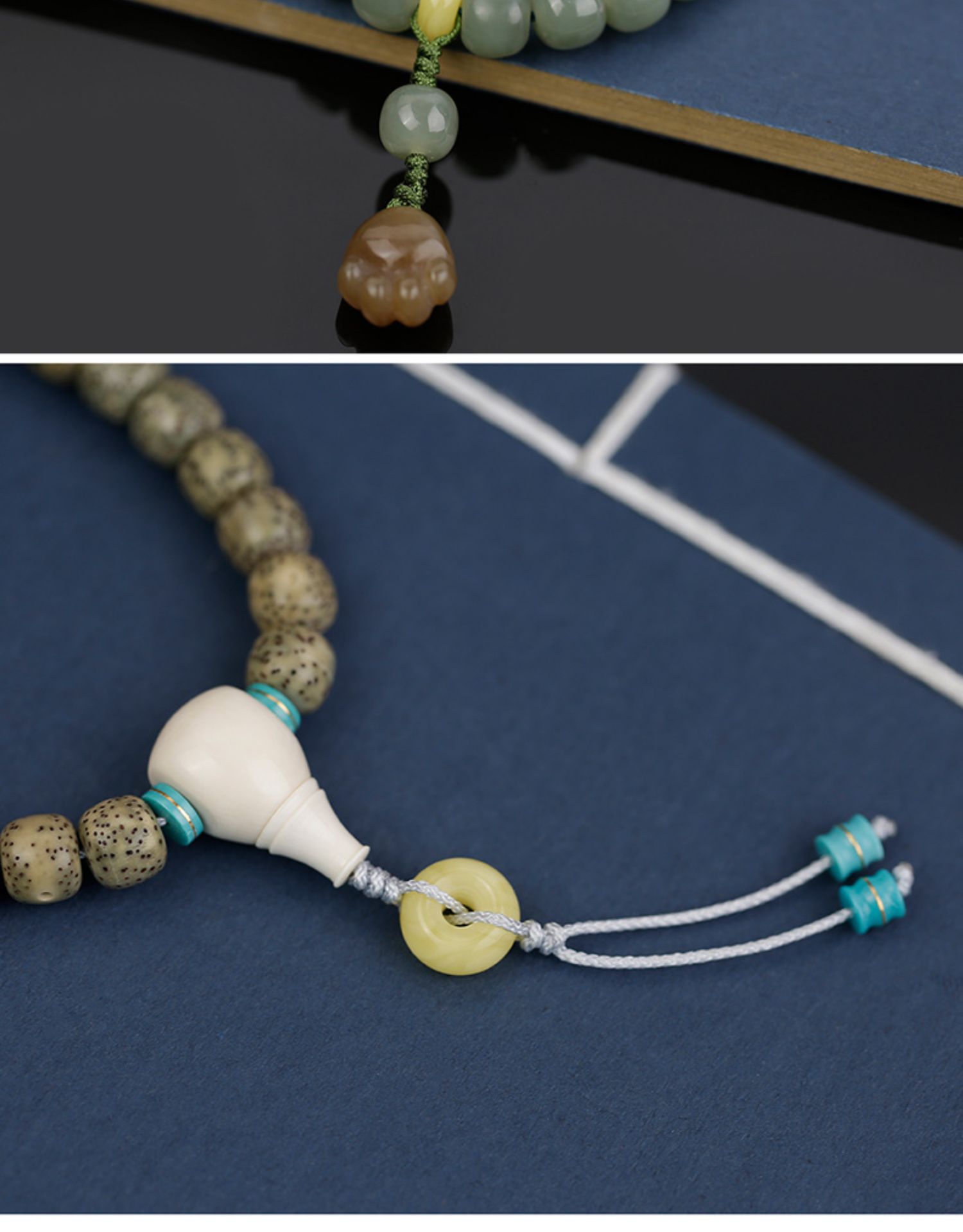 天然蜜蜡卡环隔片隔珠小平安扣背云吊坠108佛珠文玩手串链diy配饰