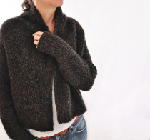 Beloved wide collar side green fruit collar short cardigan Chinese knitting graphic text description drawing