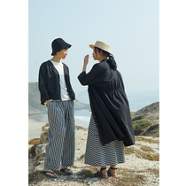 No Good See City High Dense Velvet Cotton Q Bomb Wash Thin black mid-length Shirt Jacket (one-way street)