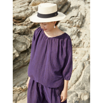 No good see City fragrant cloud yarn dark purple draw rope round collar with long sleeves genuine silk sleeve hooded sweatshirt (towed purple smoke)