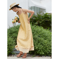 No good see City summer linen sleeveless small crumbled with skirts loose and comfortable with long dresses