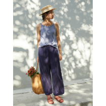 No Good See City Summer Lotus Leaf Lace Real Silk Broadlegged Pants High Waist Loose Straight Barrel Casual Pants Children