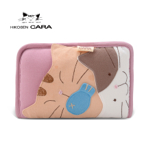 Carla Cat Cute Fabric Lady Midsection Canvas Wallet Multi-Position Feature Women Money Clips Womens Style Leather Clips