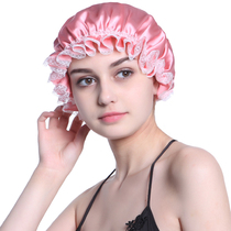 Improving Sleep Care Hair Silk Mulberry Silk Lace Lace Flower Side Home Real Silk Sleeping Hat Maternal Hat