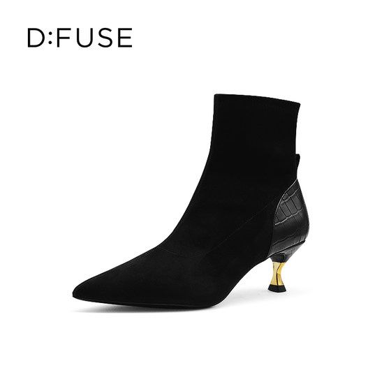 D: Fuse/Diffus autumn and winter sheep reverse velvet splicing pointed toe stiletto high heel fashion boots for women DF31111304T
D: Fuse/Diffus autumn and winter sheep reverse velvet splicing pointed toe stiletto high heel fashion boots for women DF31111304T
