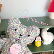 fafamarket Korean homemade floral cloth art bear accompany dolls to appease dolls