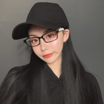 Hat wig integrated female summer fashion fluffy simulation long hair long straight hair net red natural full head cover type