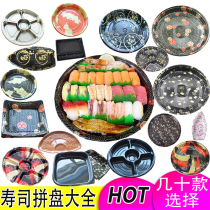 Packing box Disposable round Japanese lunch box plastic plate Sushi box thick packing box takeaway bento box
