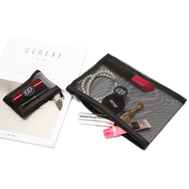 Mesh storage bag two-piece data cable storage cosmetics storage wash bag travel goods finishing bag breathable