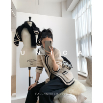 UNICA Vtg Middle Ancient Modern Waiqing_Imported fluffy mohair_Pure handmade classic knitted cardigan