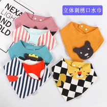 2 autumn and winter baby cotton cartoon Three-dimensional triangle towel childrens saliva towel newborn baby bib bib